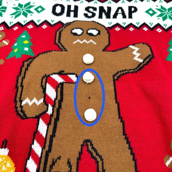 Ugly Christmas Sweater! “Oh Snap" Gingerbread Holiday Knit Pullover Size XXL - Picture 8 of 15